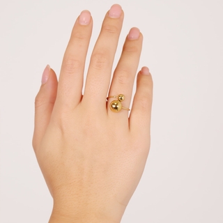 Women's Ring Orbit Eclipse BAN139D Anartxy 316L Steel - IP Gold Plating